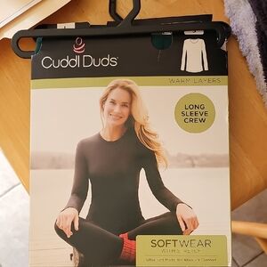 Cuddl Duds Black Long Sleeve Crew